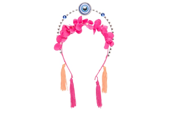 Tiara Carnaval Olho Grego e Tassel - Rosa