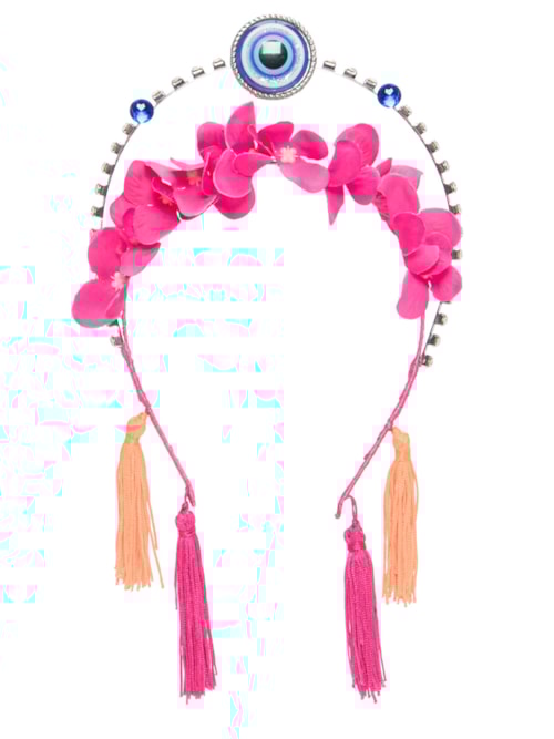 Tiara Carnaval Olho Grego e Tassel – Rosa