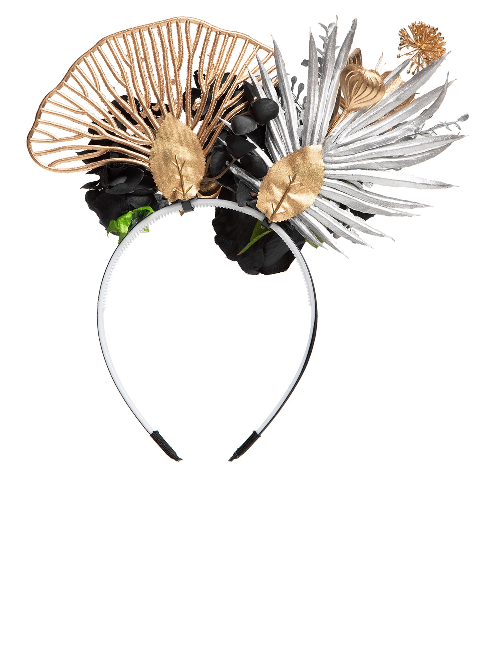 Tiara Feminina Canaval Flores Preto Market 33