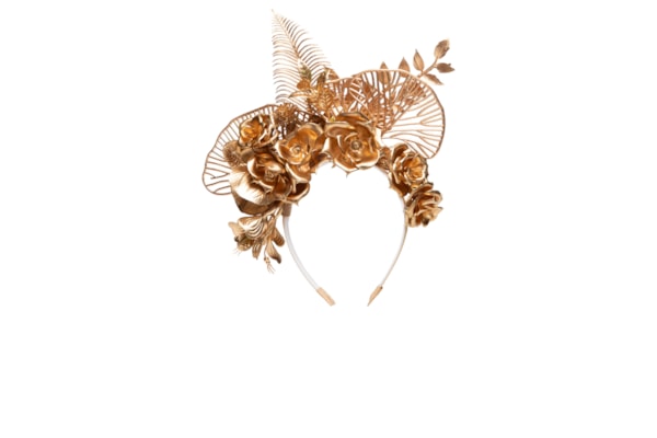 Tiara Feminina Carnaval Flores - Dourado