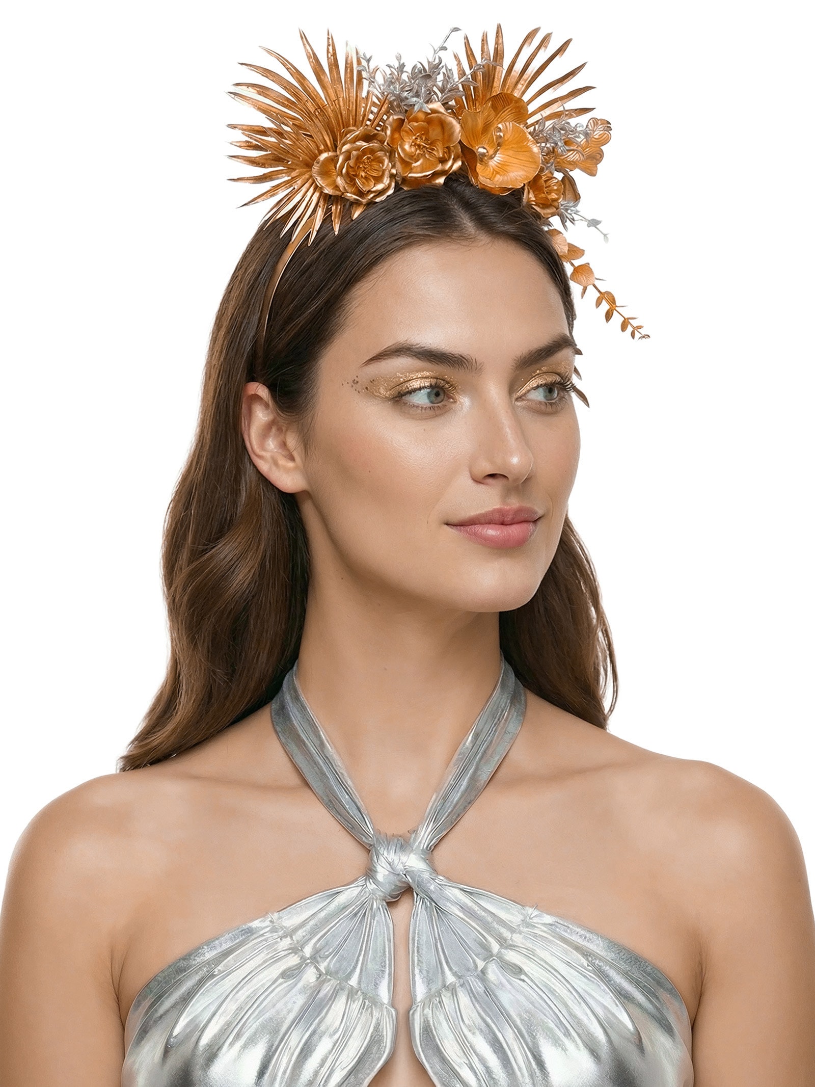 Tiara Feminina Carnaval Flores - Dourado - Market 33