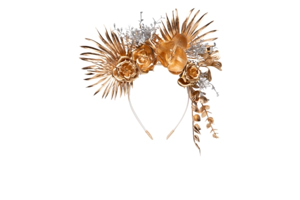 Tiara Feminina Carnaval Flores - Dourado