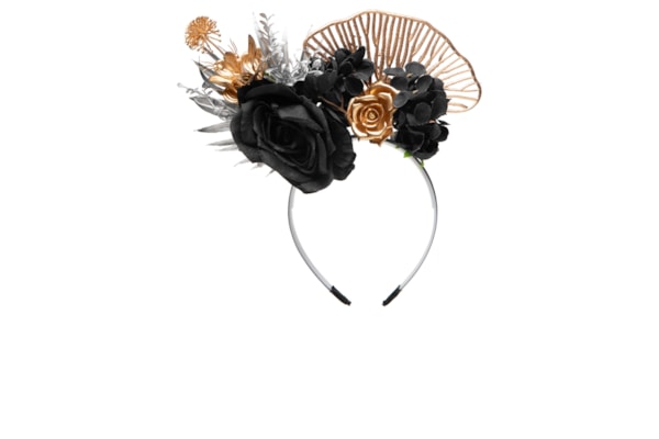 Tiara Feminina Carnaval Flores - Preto