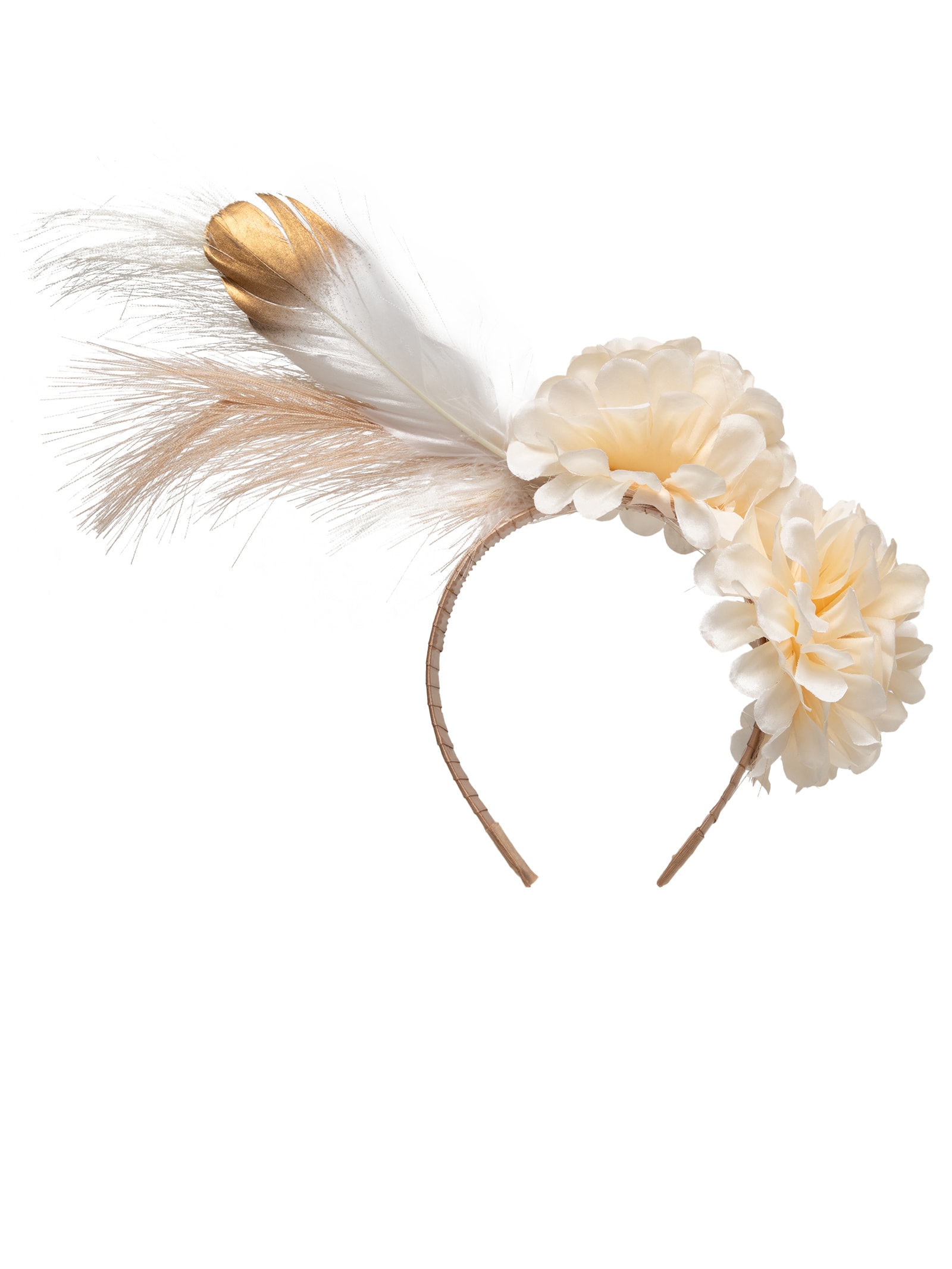 Tiara Feminina Carnaval Pena E Flor Branco Market 33