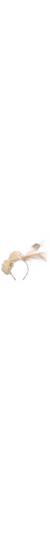 Tiara Feminina Carnaval Pena E Flor - Branco