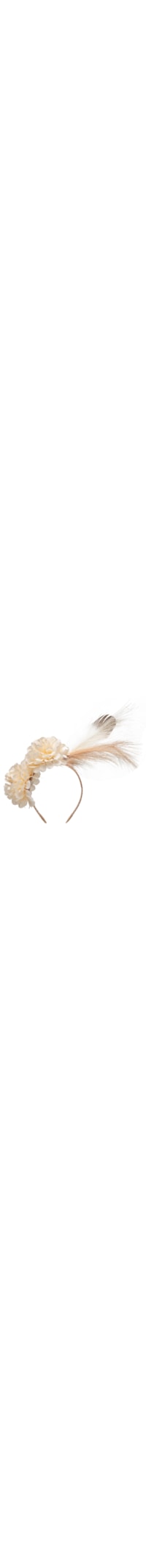 Tiara Feminina Carnaval Pena E Flor - Branco