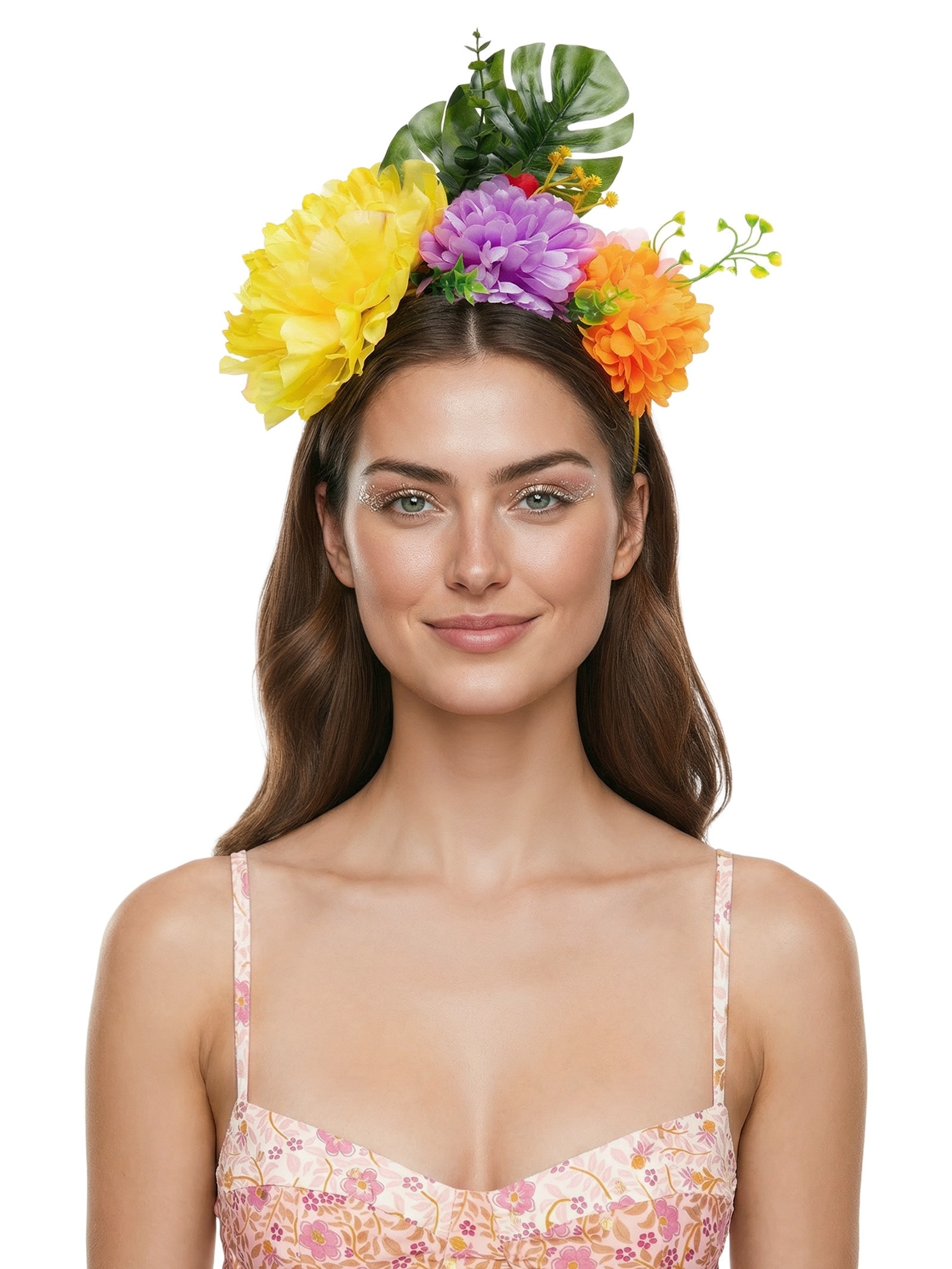Tiara Feminina Carnaval Tropical Amarelo Market 33