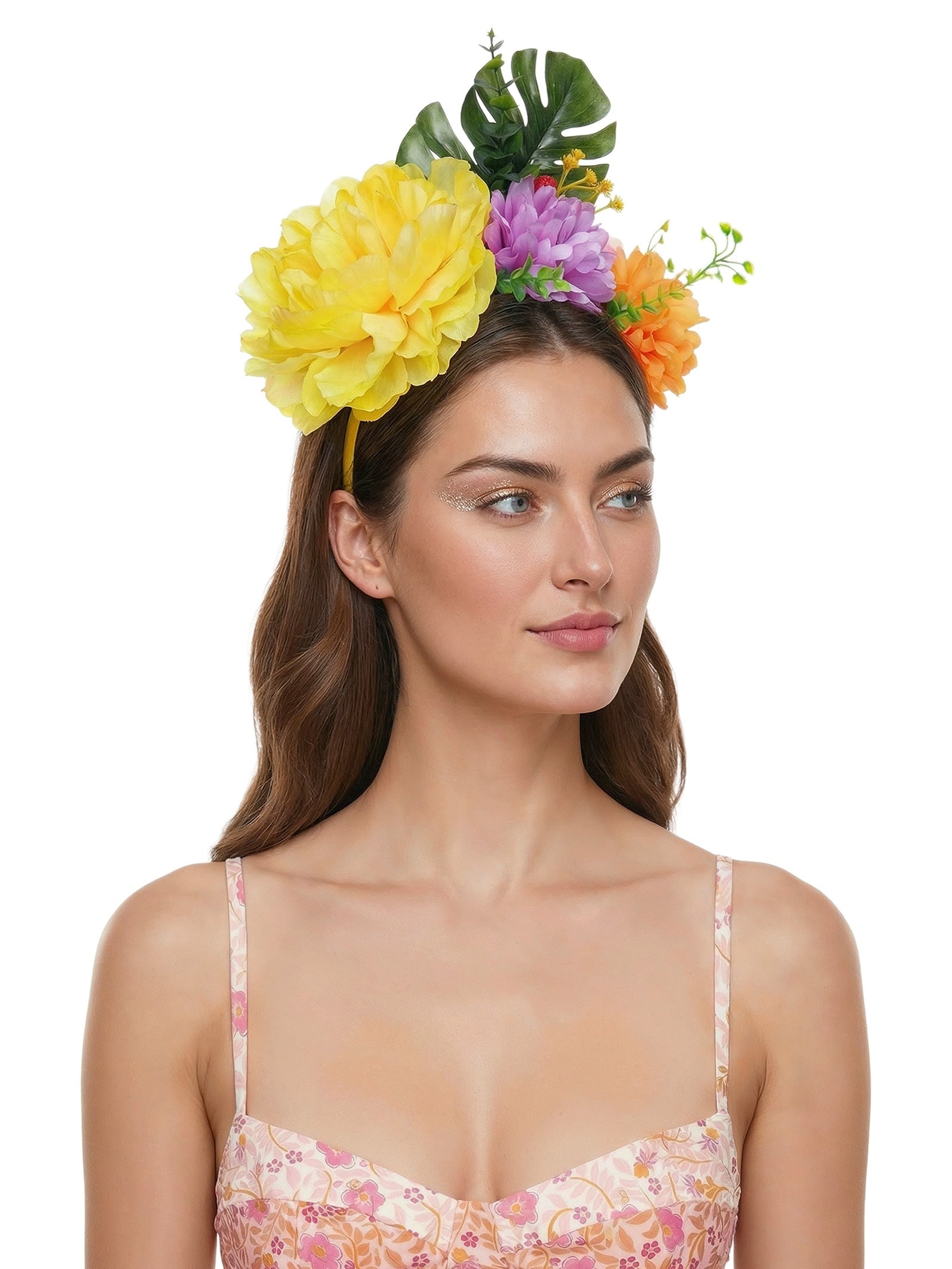 Tiara Feminina Carnaval Tropical Amarelo Market 33