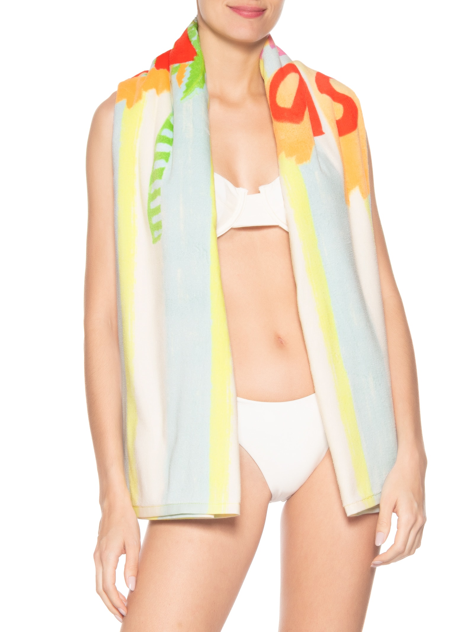 Toalha Chamego Kissed By The Sun Listrado Azul Farm Etc