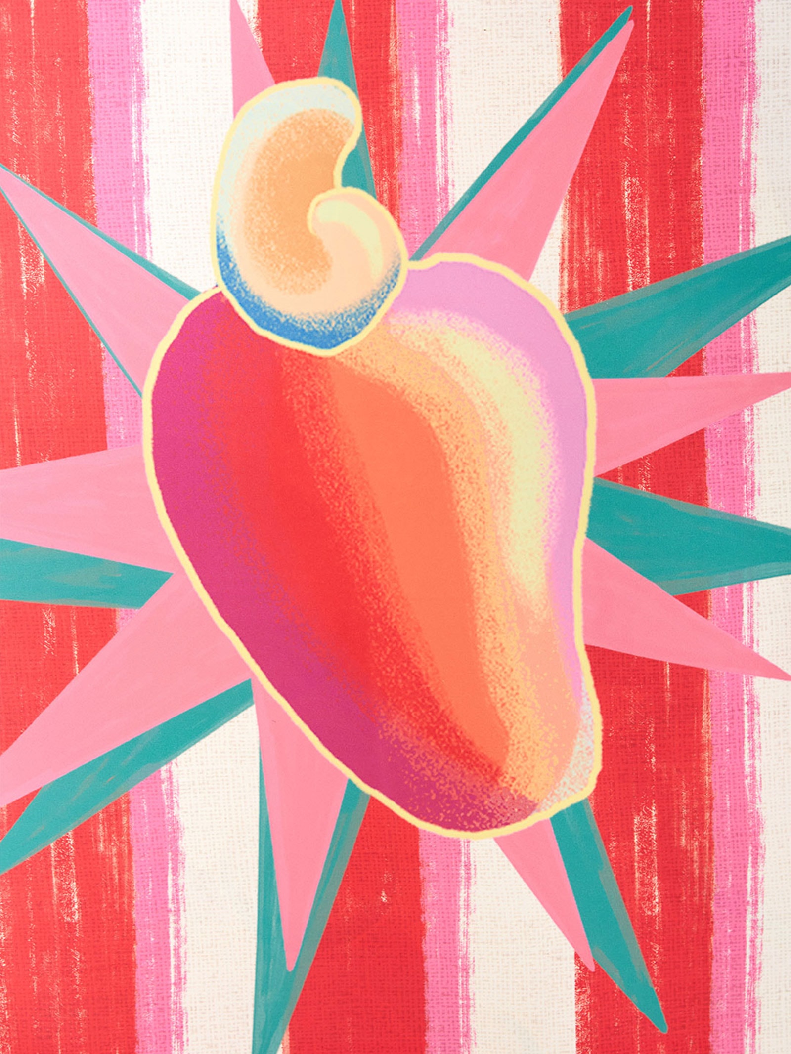 Toalha Tchibum Listrado X Suco De Caju Rosa Farm Etc