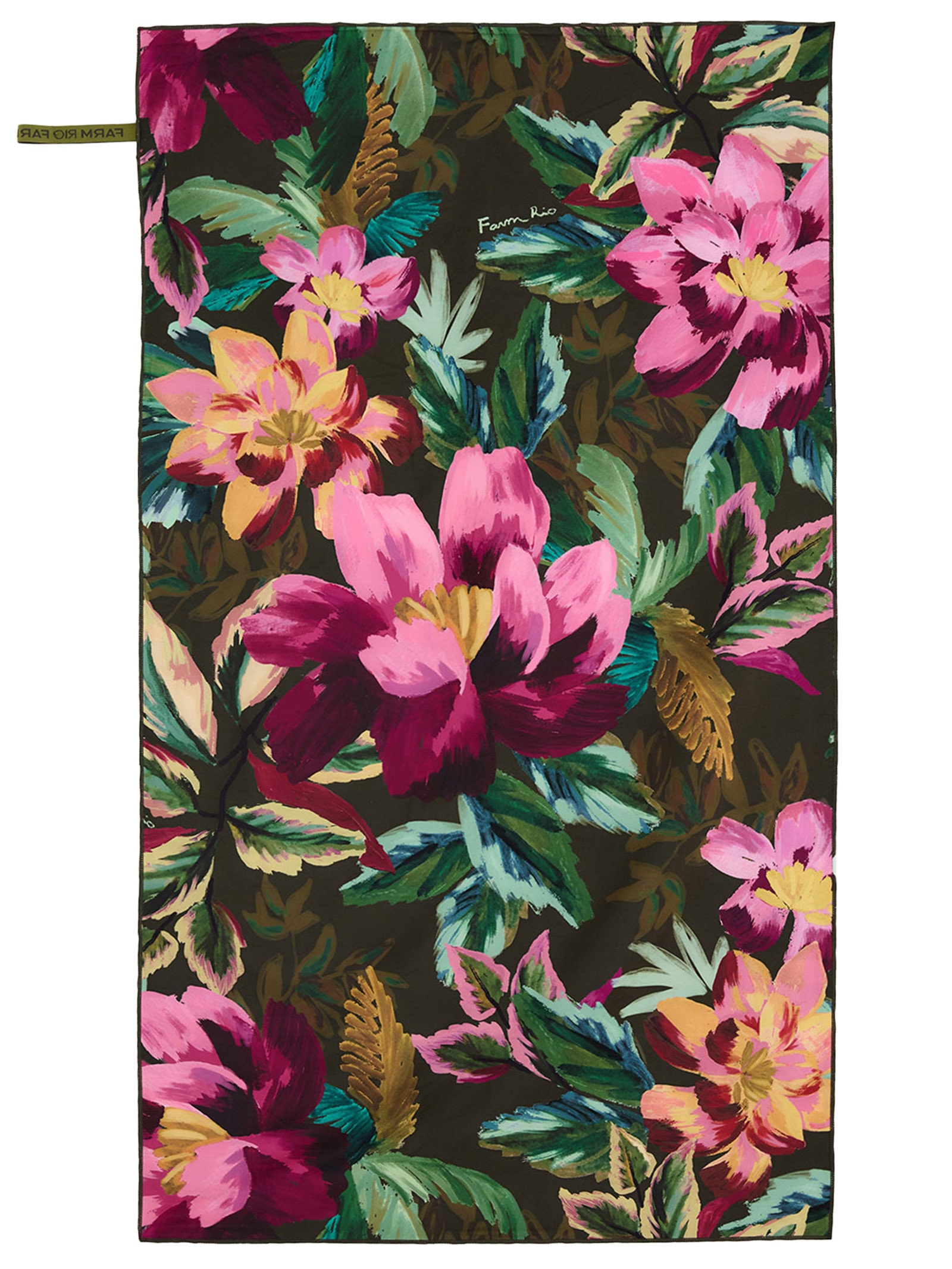 Toalha Tchibum Painted Flowers Xadrez Verde Farm Etc