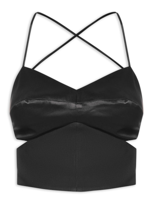 Top Acetinado – Preto