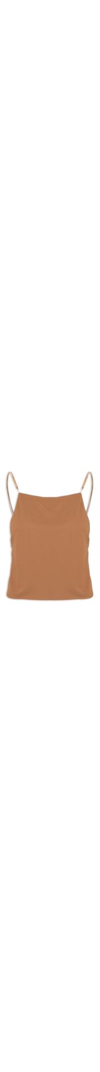 Top Alça Corrente Jersey - Marrom