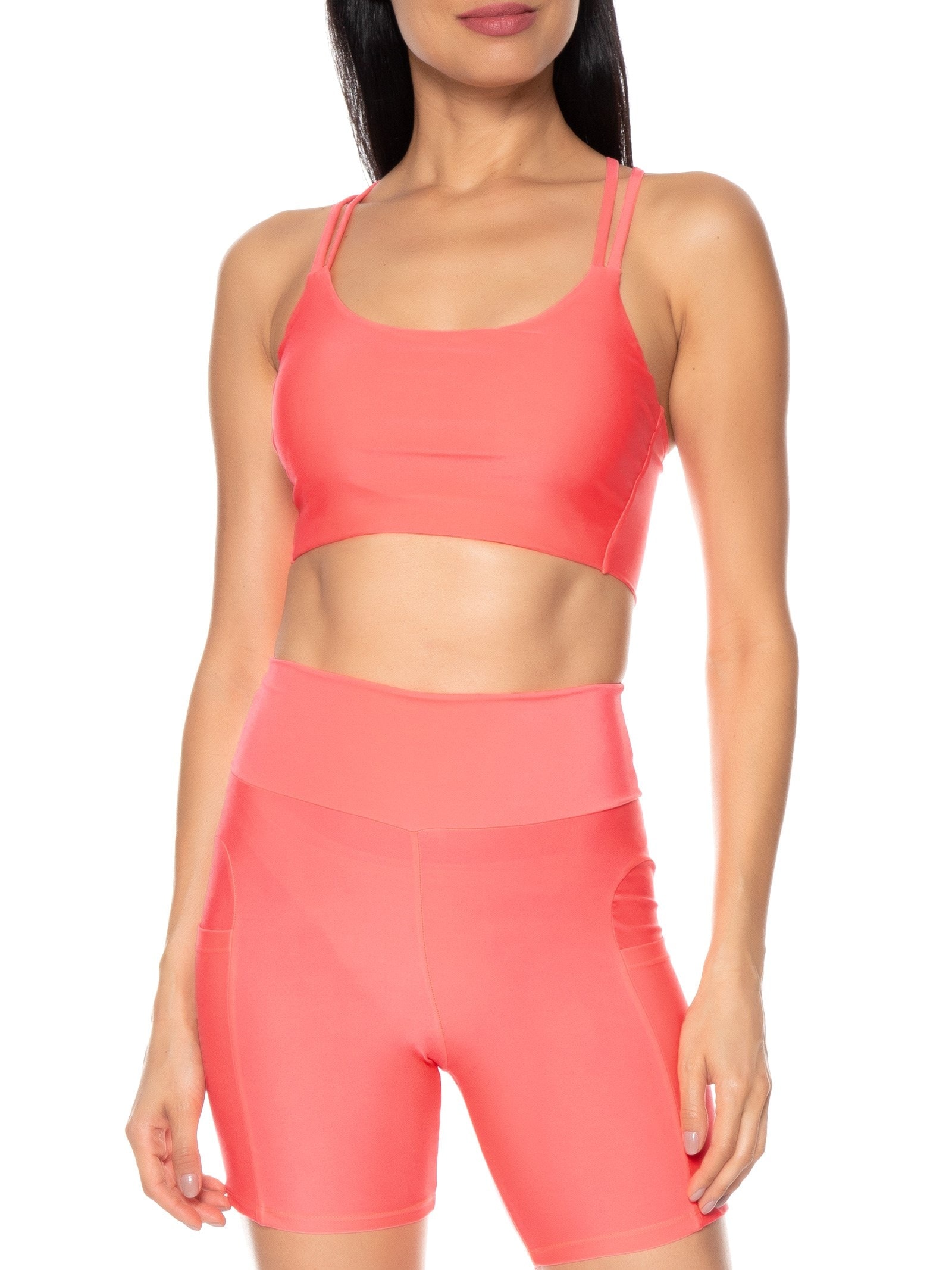 Top Alça Cruzada Liso Action Laranja Body For Sure
