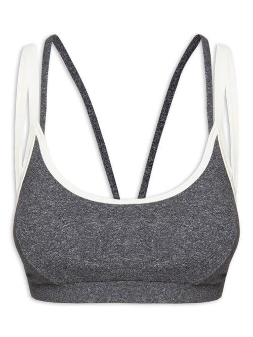 Top Alça Cruzada Liso – Cinza