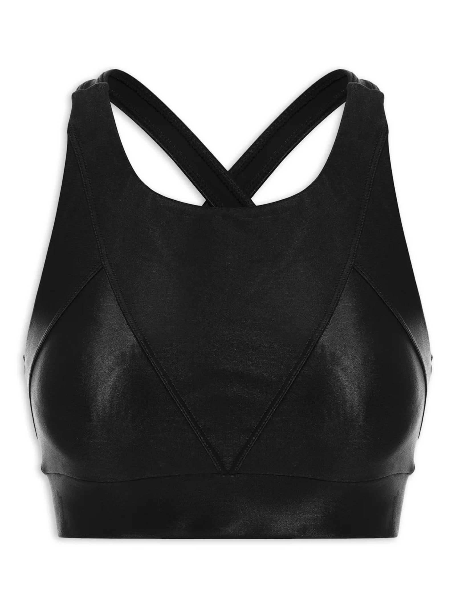 Top Alça Cruzada Liso Preto  Body For Sure