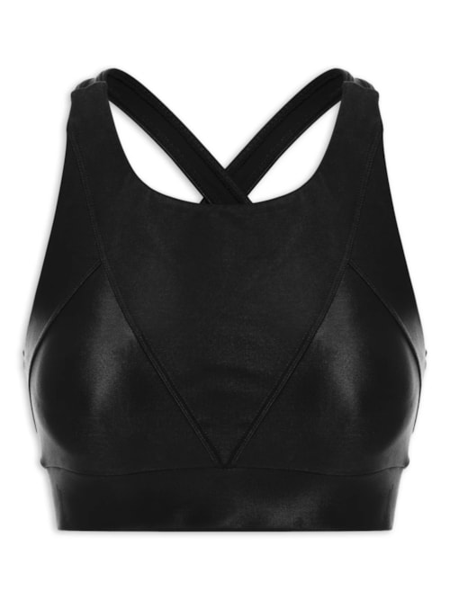 Top Alça Cruzada Liso – Preto