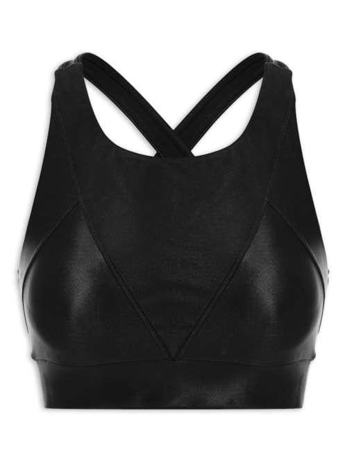 Top Alça Cruzada Liso - Preto