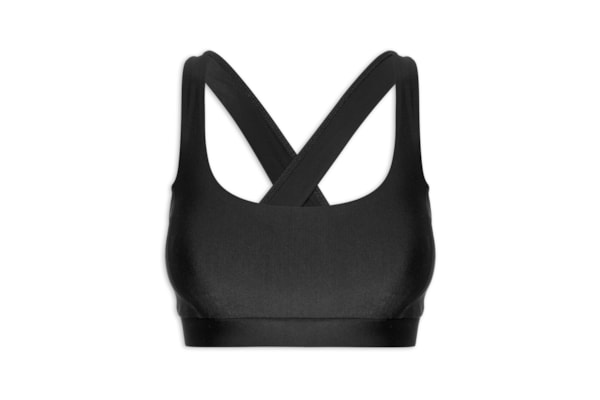 Top Alça Cruzada Liso - Preto