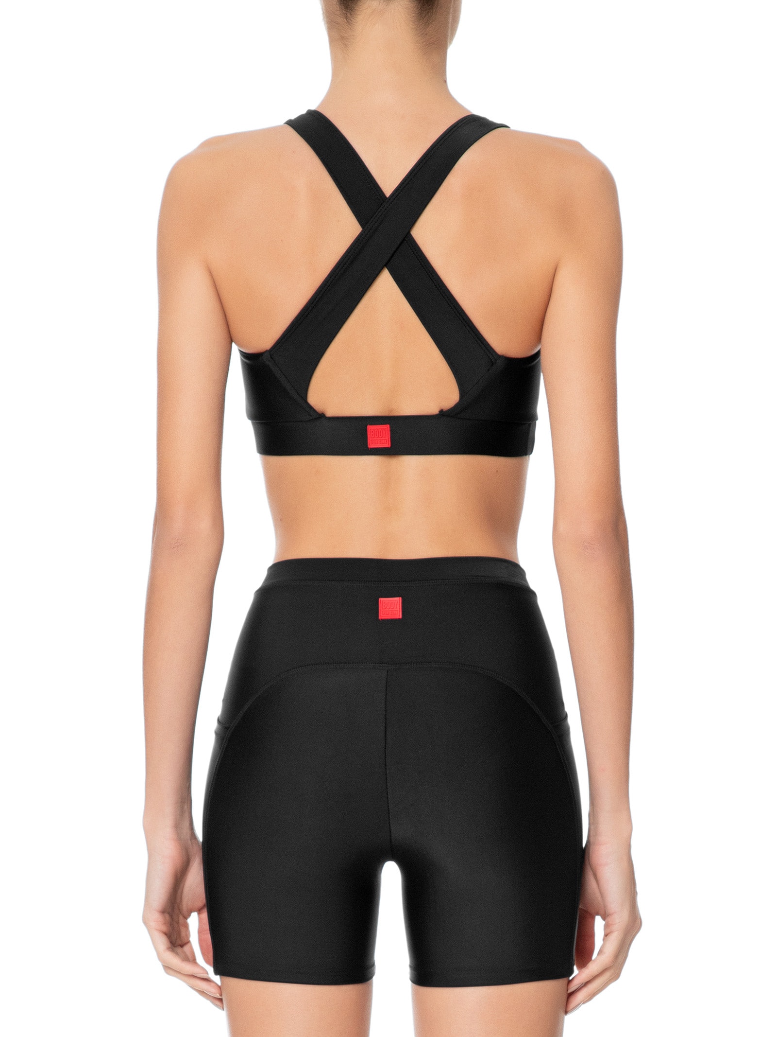 Top Alça Cruzada Liso Preto Body For Sure