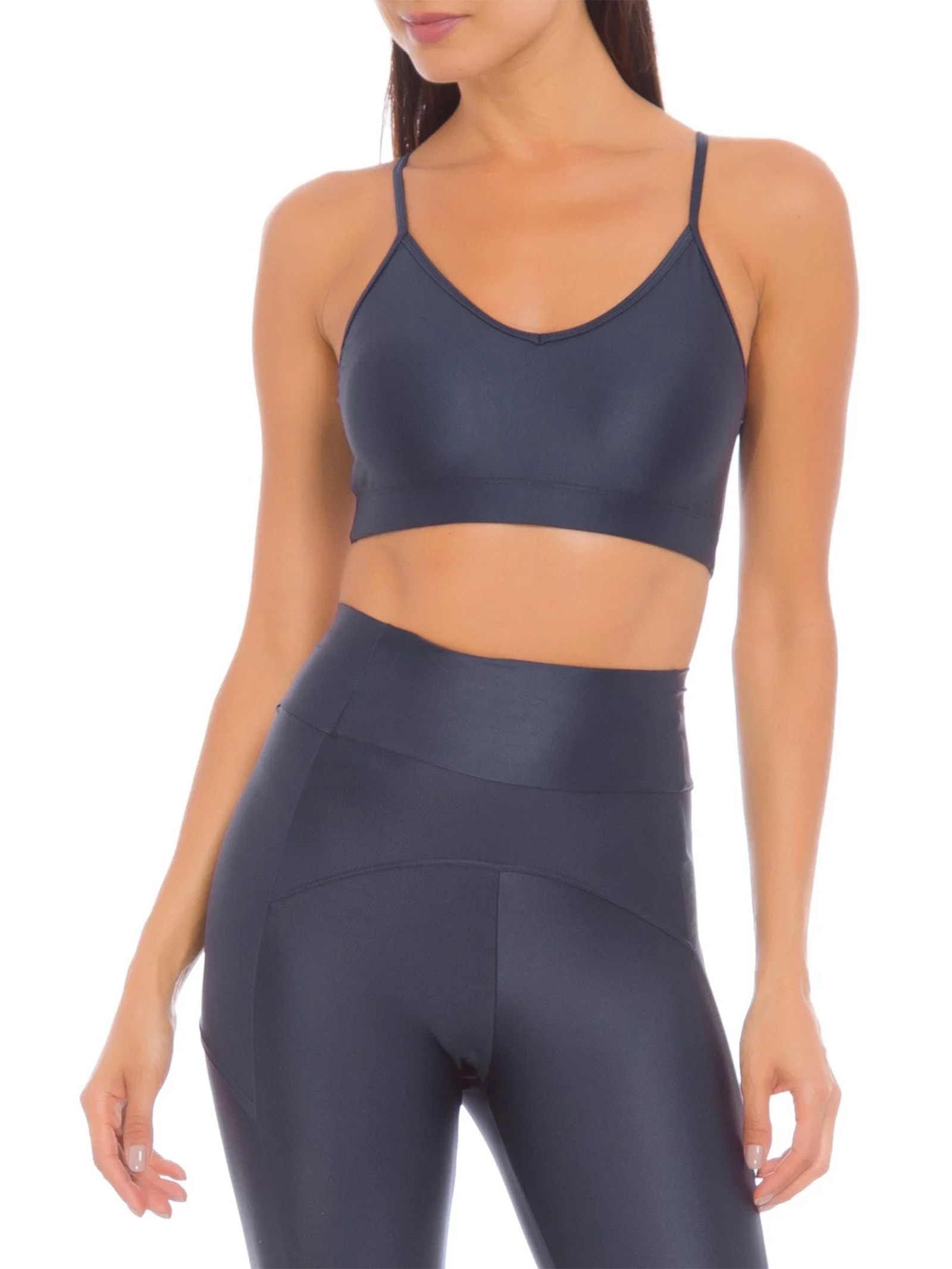 Top Alça Fina Azul Body For Sure