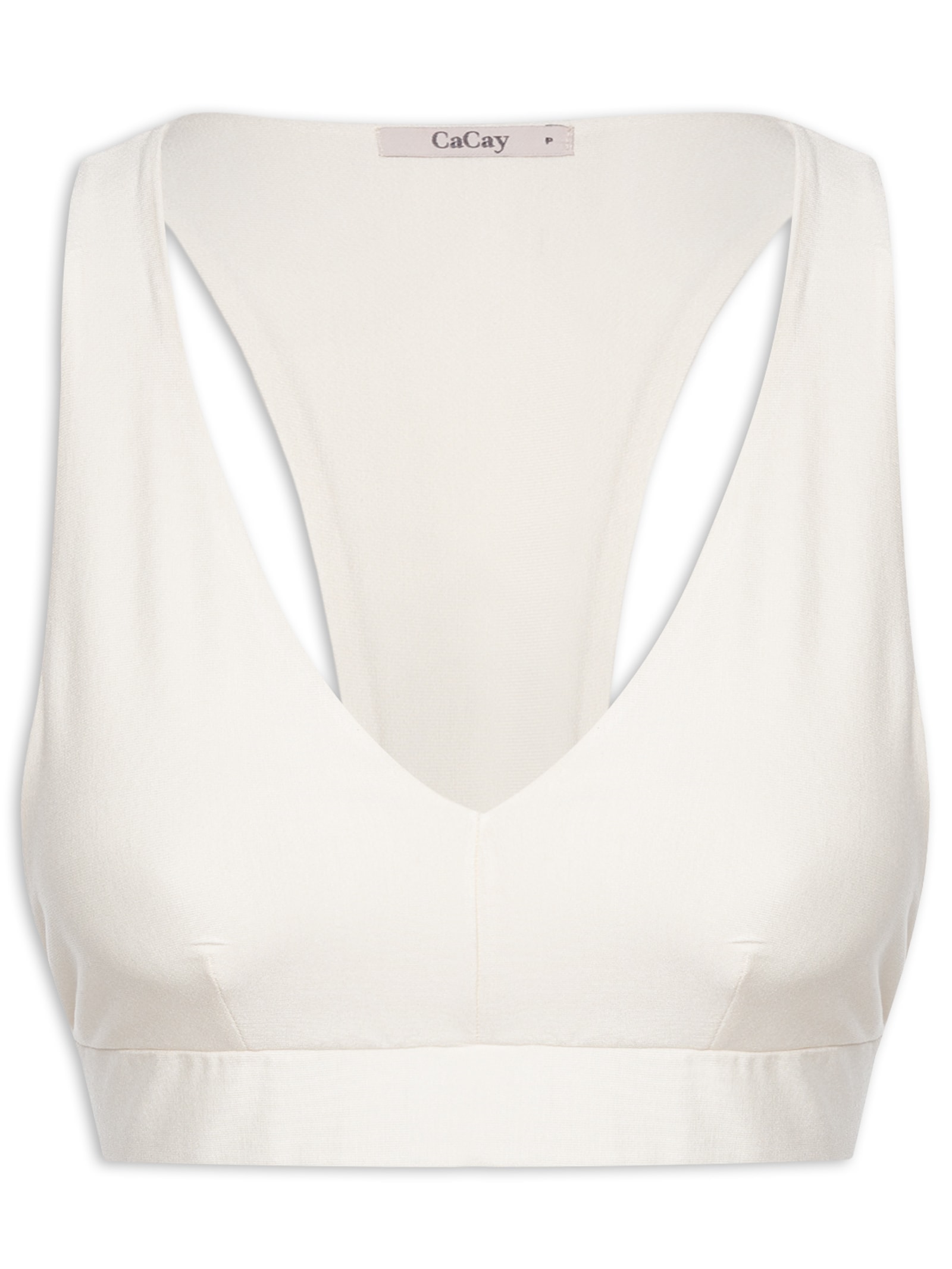 Top Alça Larga Liso Off White Cacay