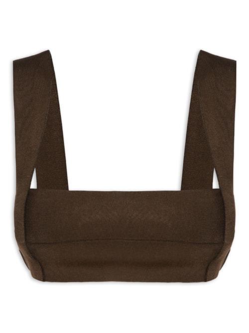 Top Alça Larga Tricot – Marrom