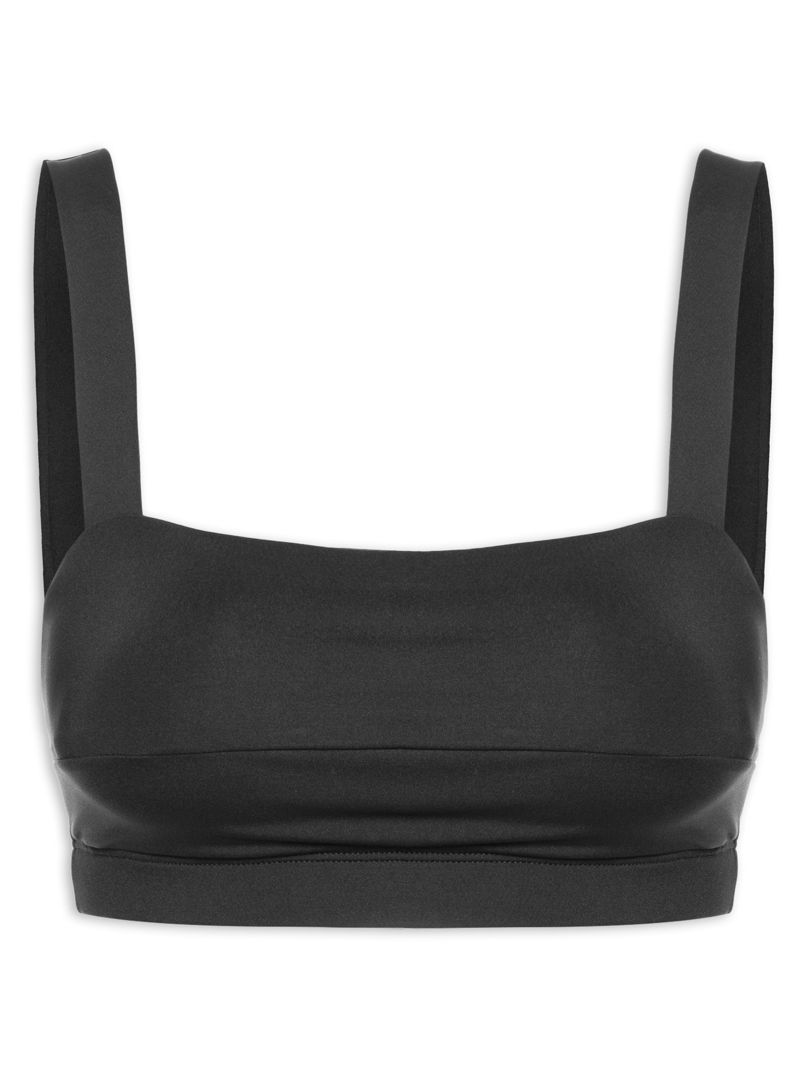 Top Alça Liso Preto Body For Sure