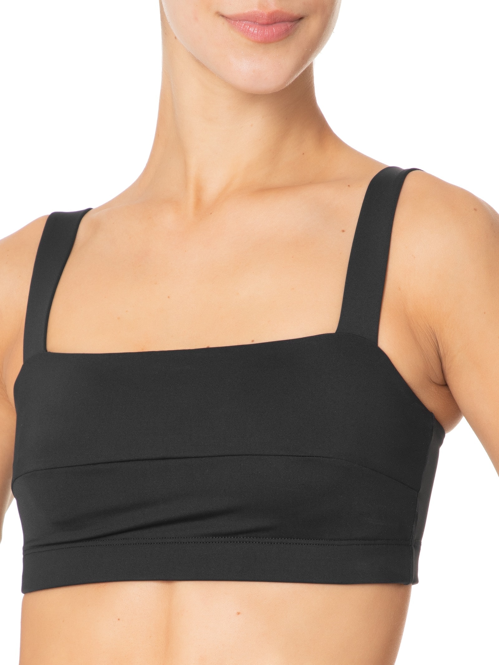 Top Alça Liso Preto Body For Sure