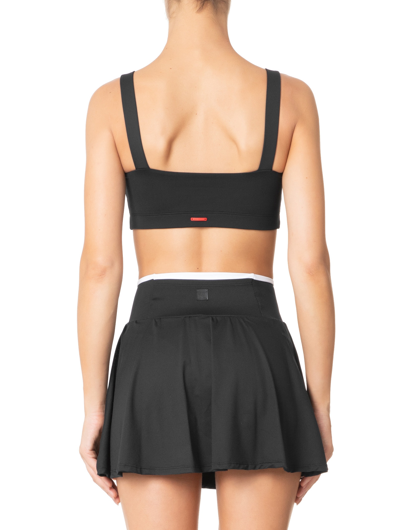 Top Alça Liso Preto Body For Sure