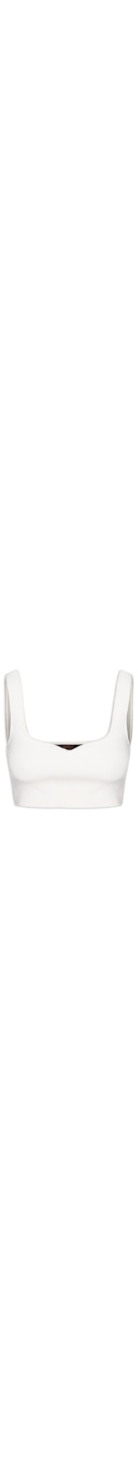 Top Alça Mini Decote V Tricot Basic - Branco