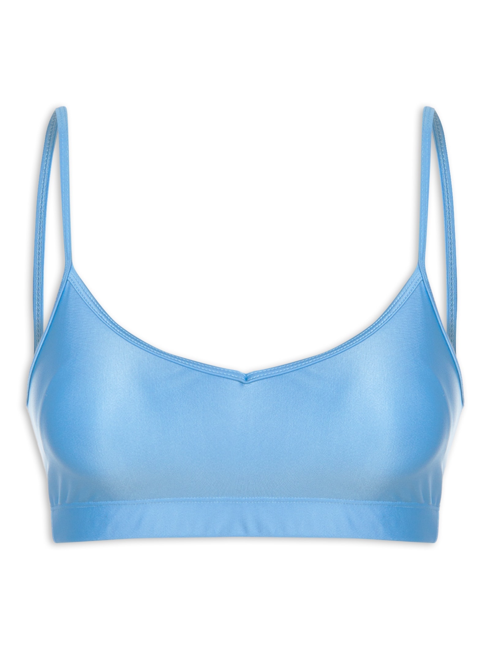 Top Alça Reta Basic Colors Azul Body For Sure