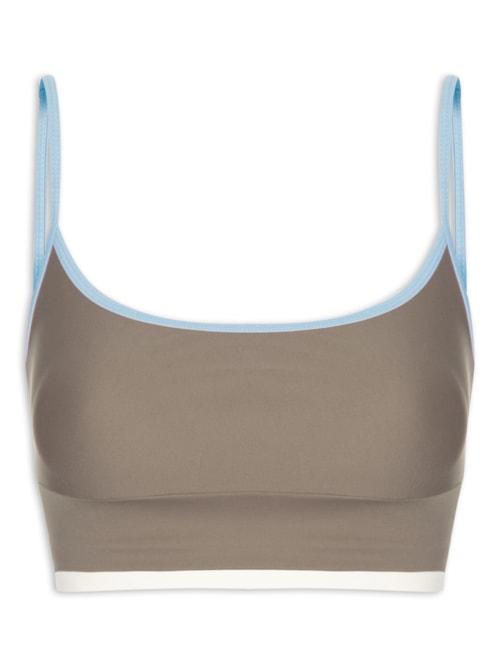 Top Alça Reta Body Peach Almond - Marrom