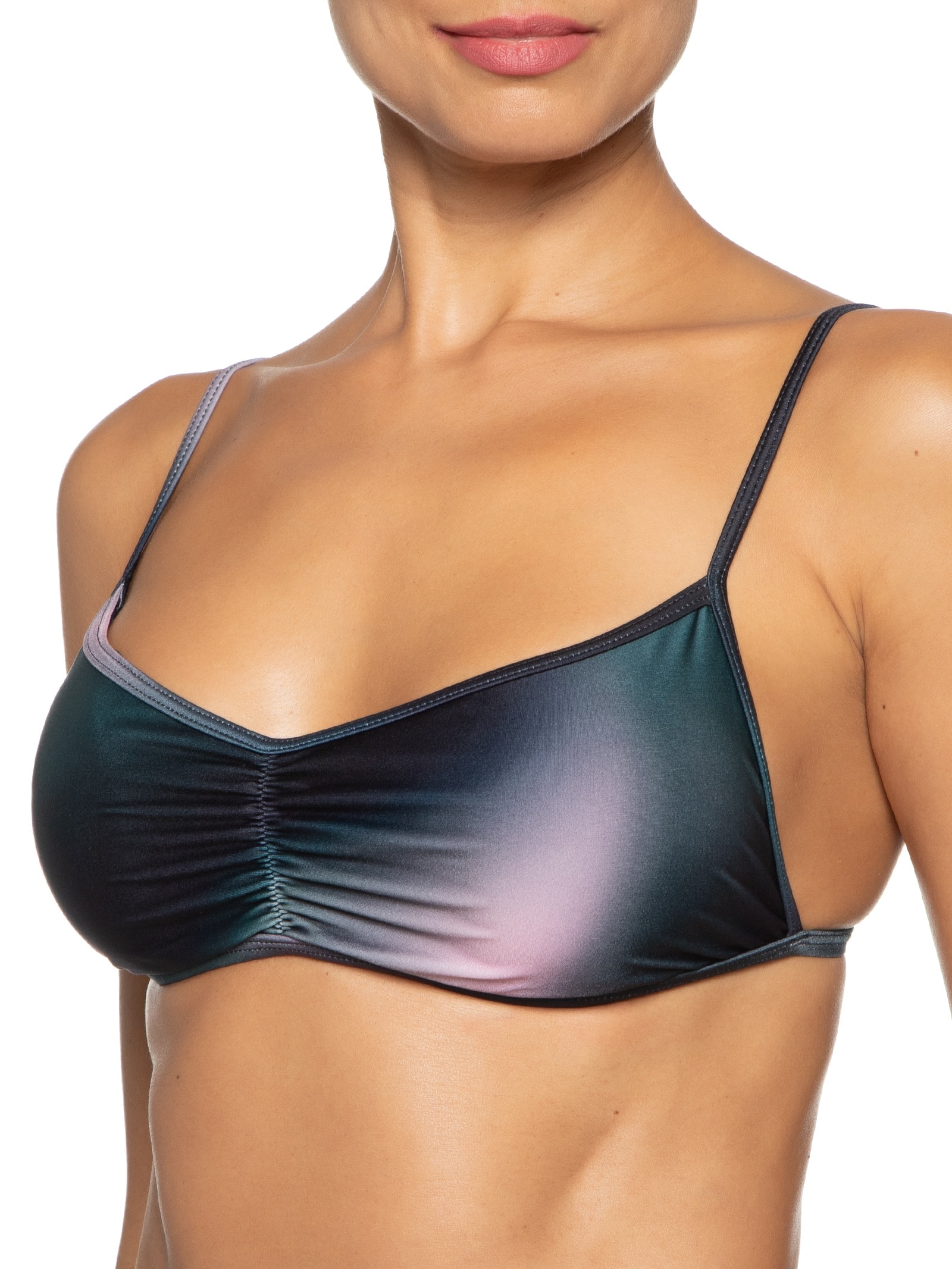 Top Alça Reta Estampado Azul Body For Sure