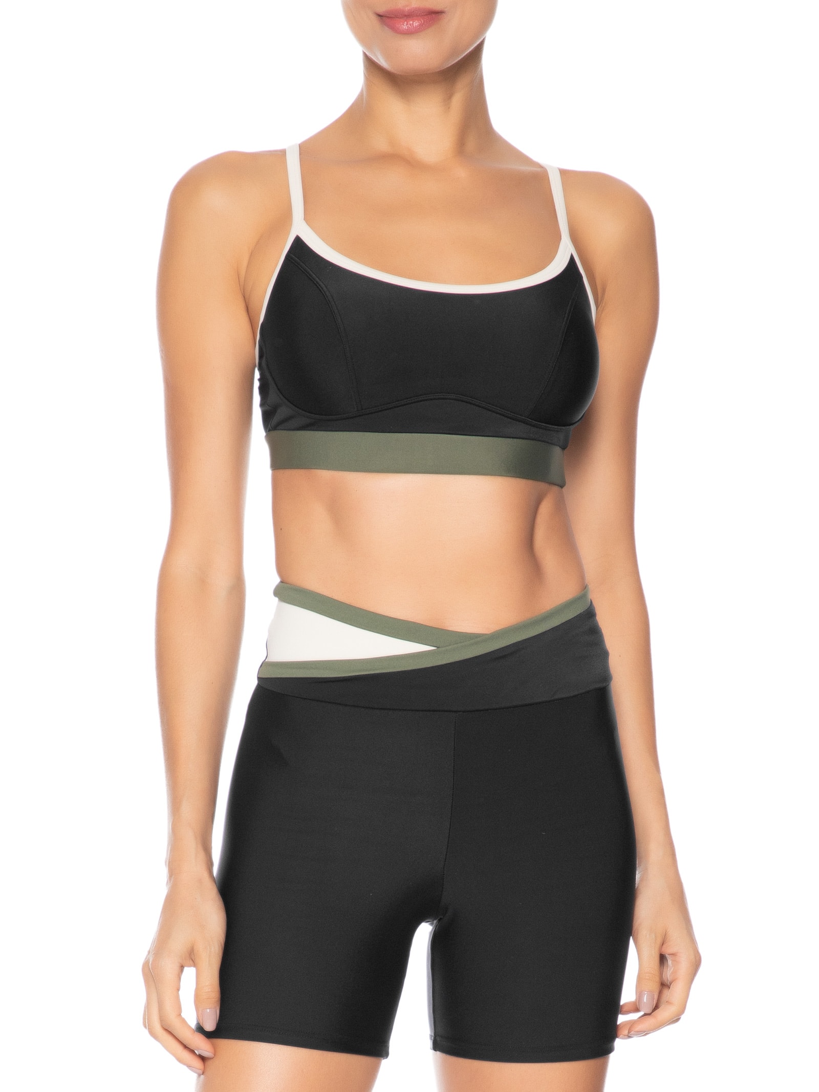 Top Alça Reta Liso Athleta Preto Body For Sure