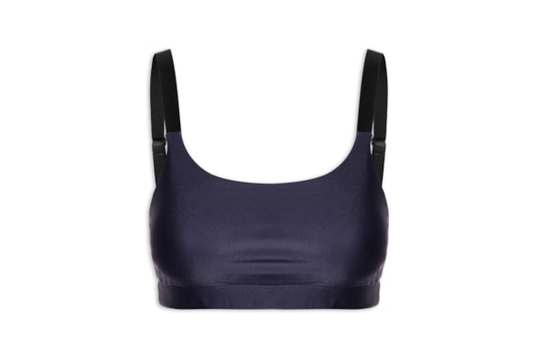 Top Alça Reta Liso - Azul