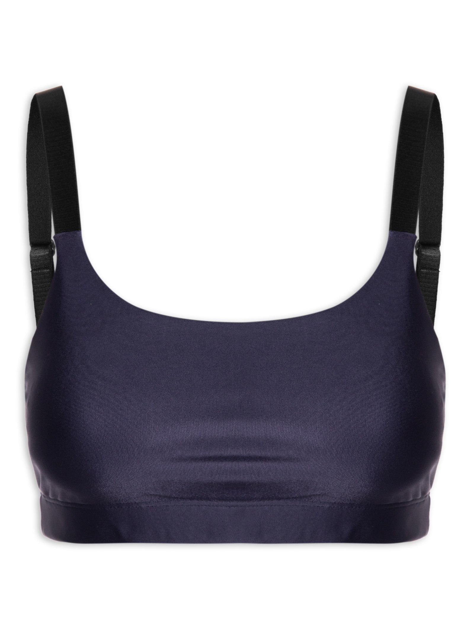 Top Alça Reta Liso Azul Body For Sure