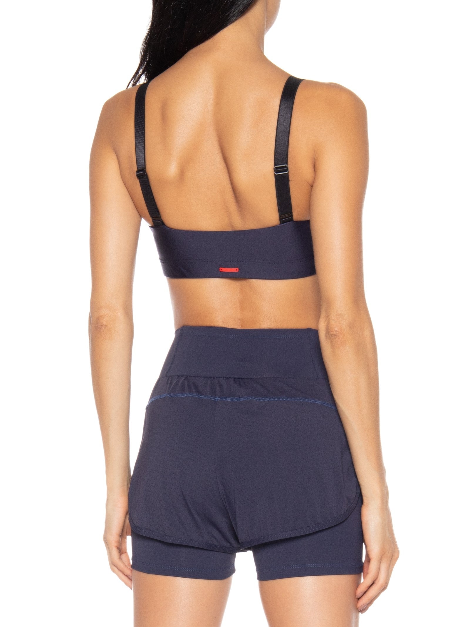 Top Alça Reta Liso Azul Body For Sure