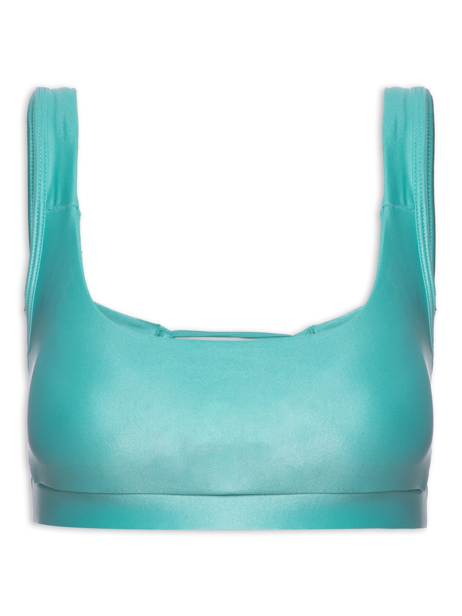 Top Alça Reta Liso Azul Body For Sure