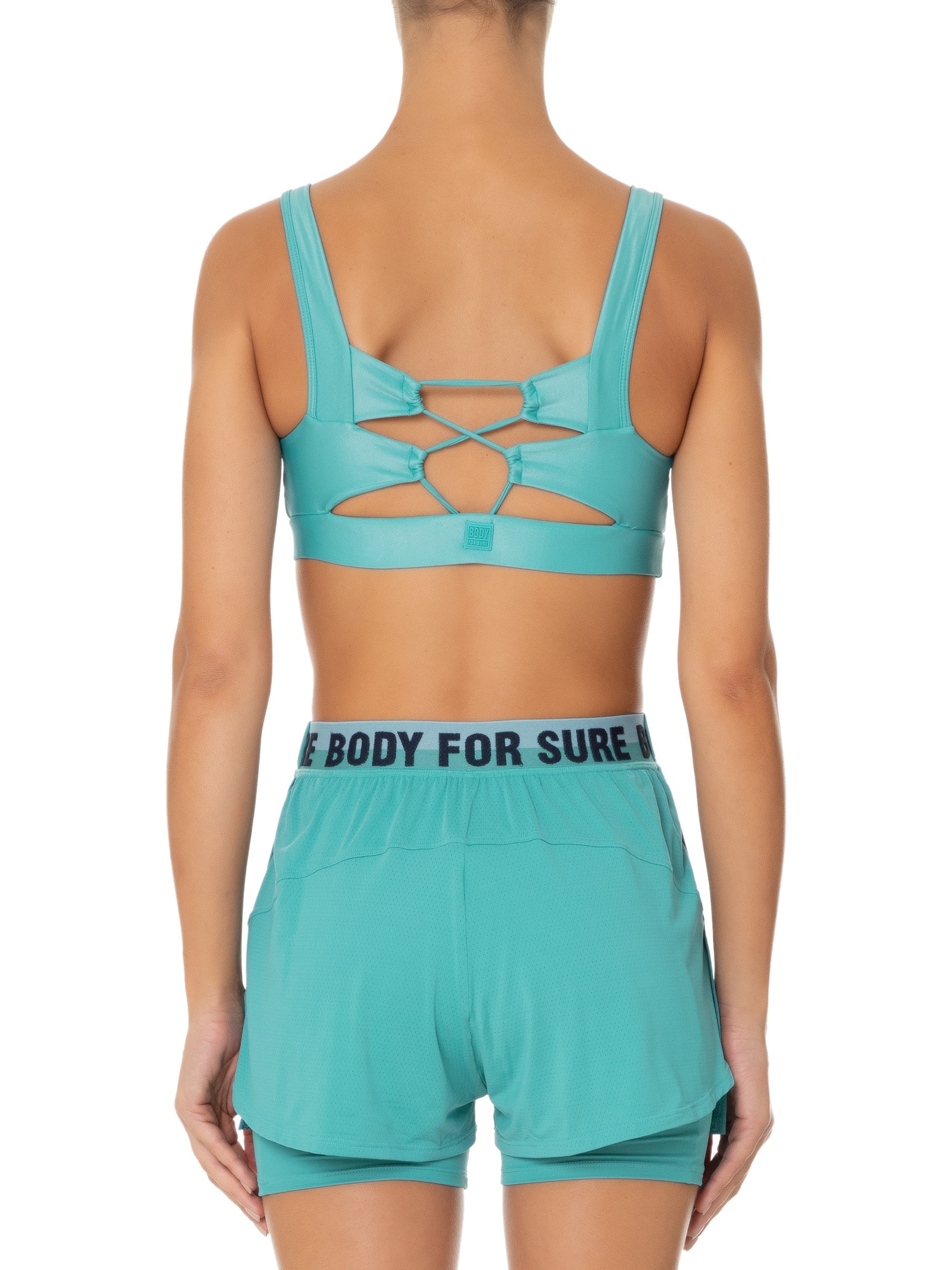 Top Alça Reta Liso Azul Body For Sure