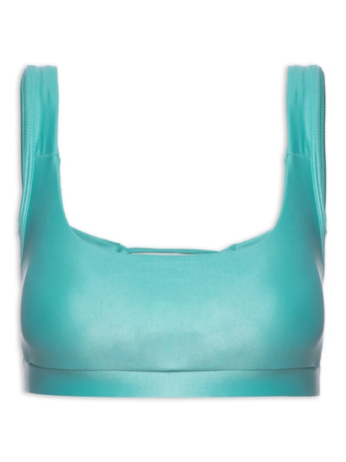 Top Alça Reta Liso - Azul