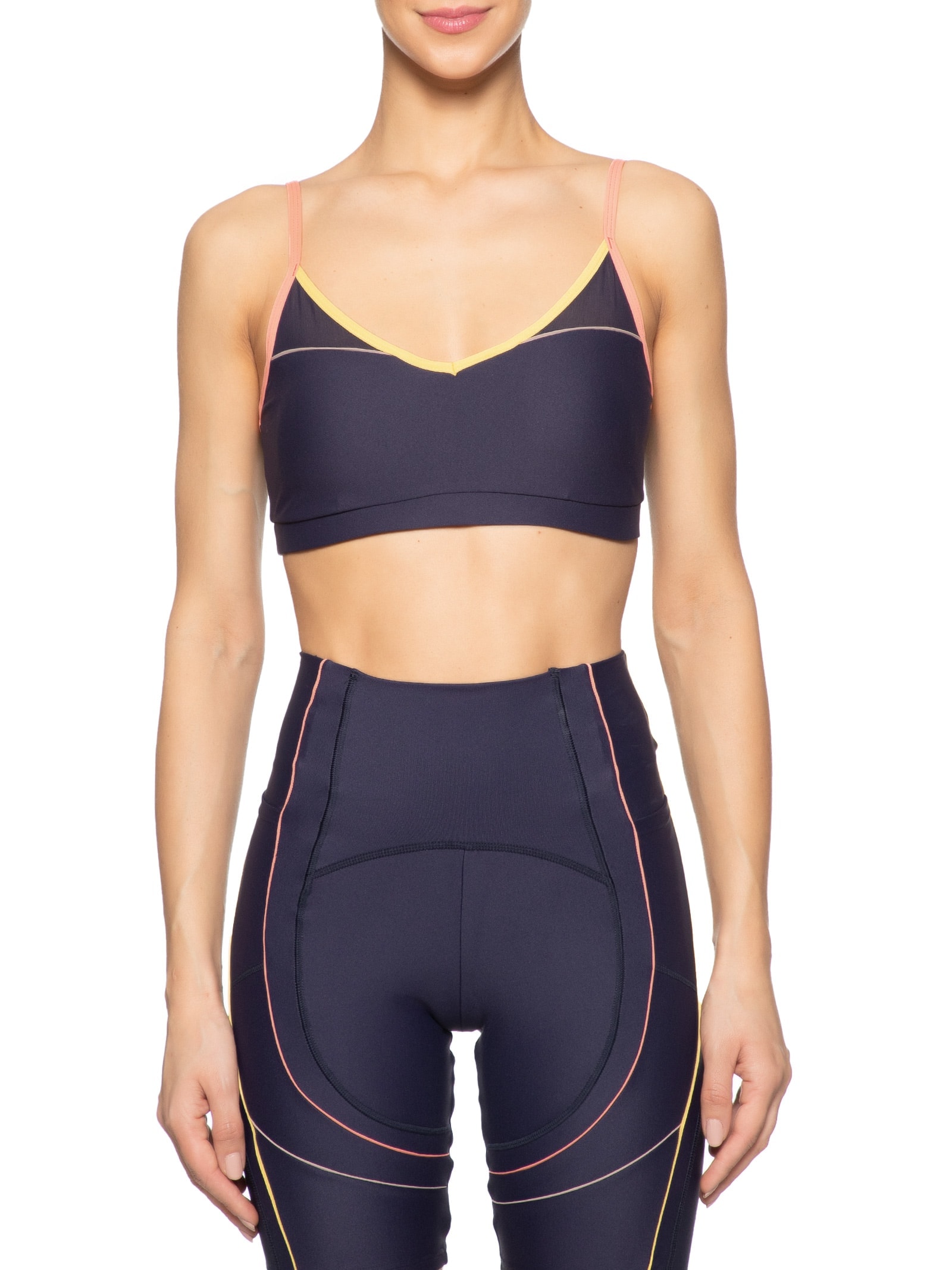 Top Alça Reta Liso Azul Body For Sure