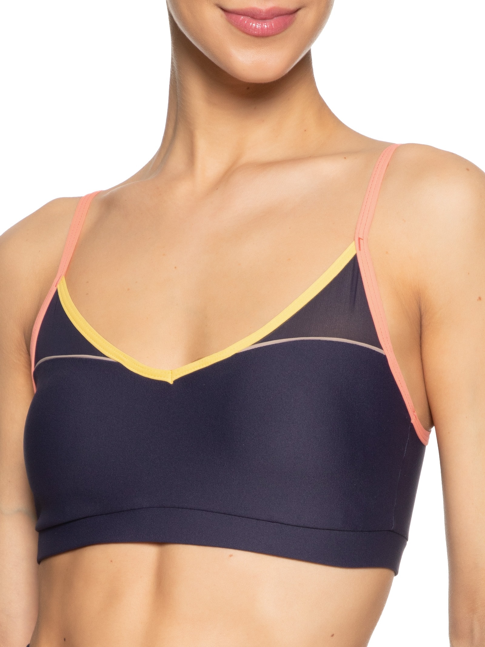Top Alça Reta Liso Azul Body For Sure