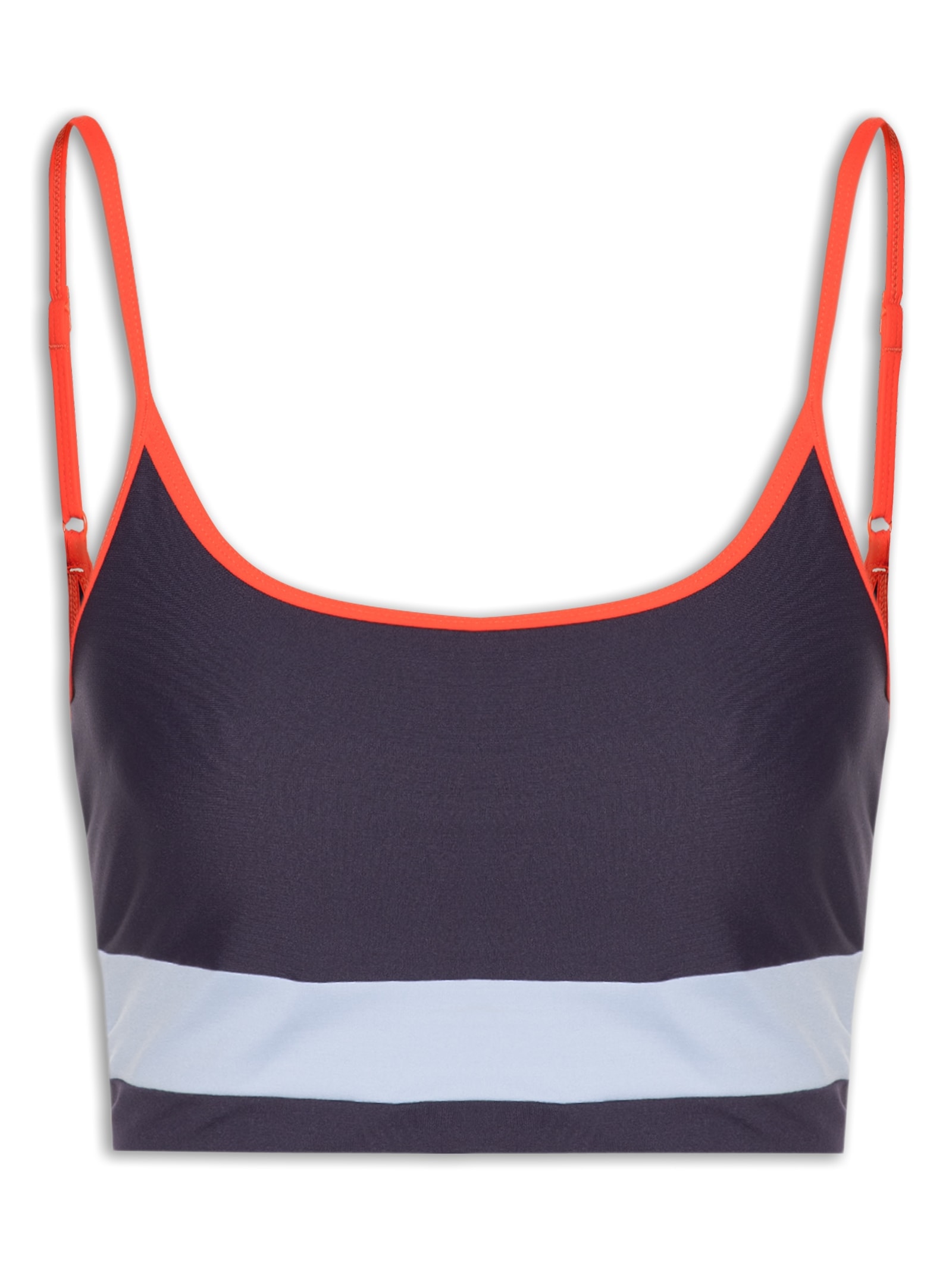 Top Alça Reta Liso Azul Body For Sure
