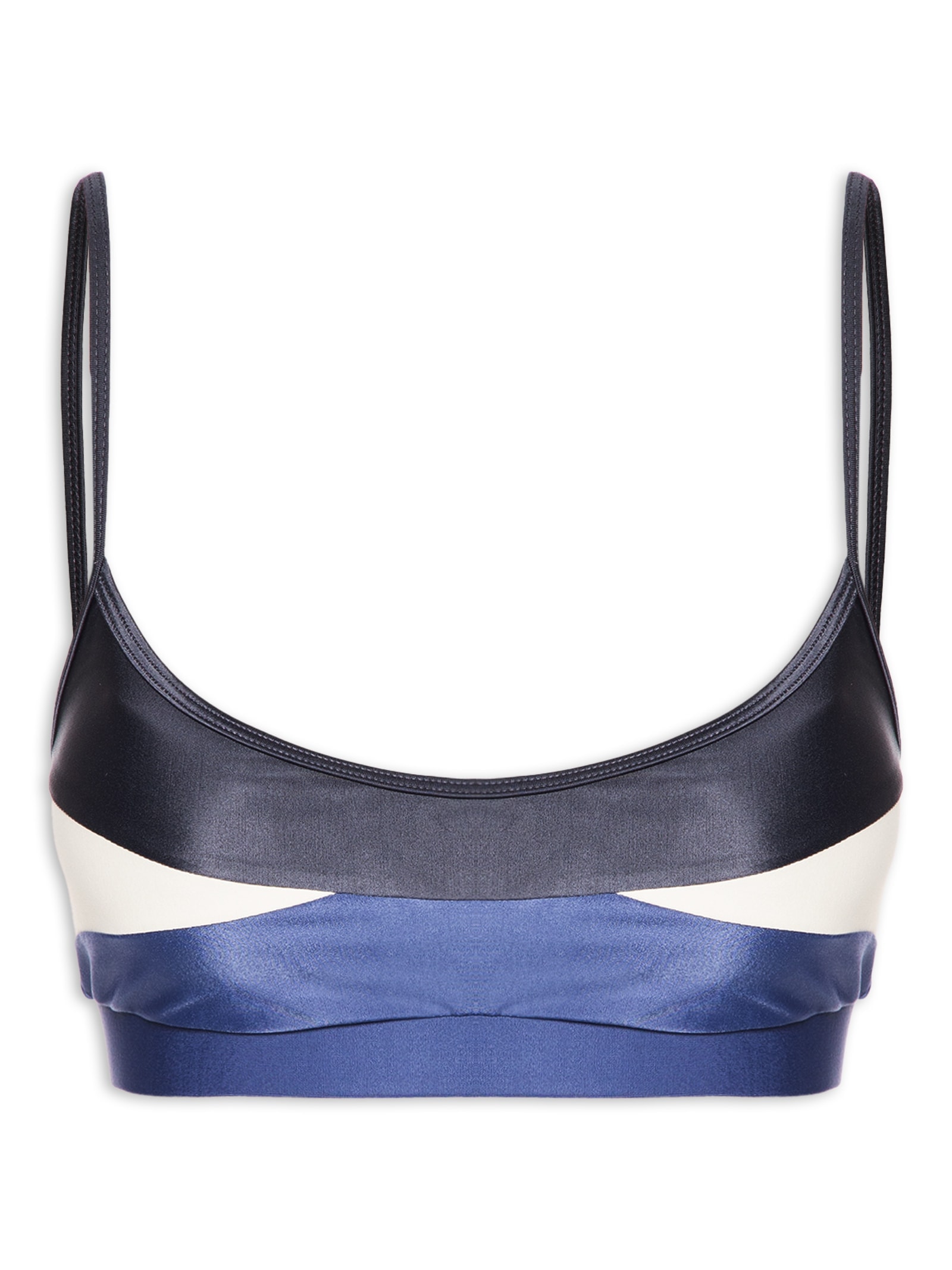 Top Alça Reta Liso Azul Body For Sure