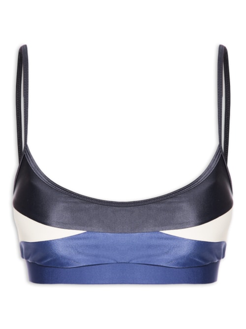 Top Alça Reta Liso - Azul