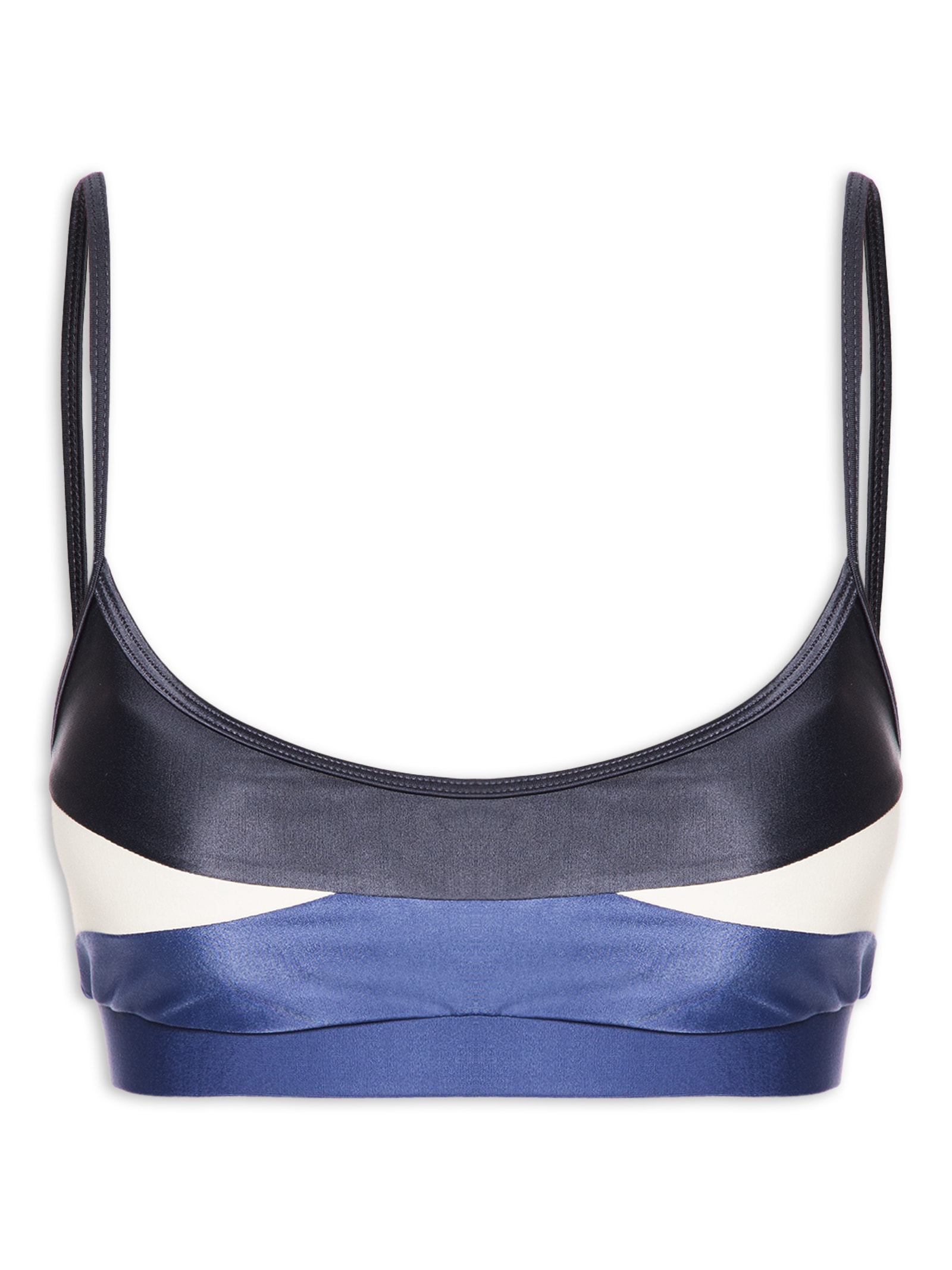 Top Alça Reta Liso Azul Body For Sure