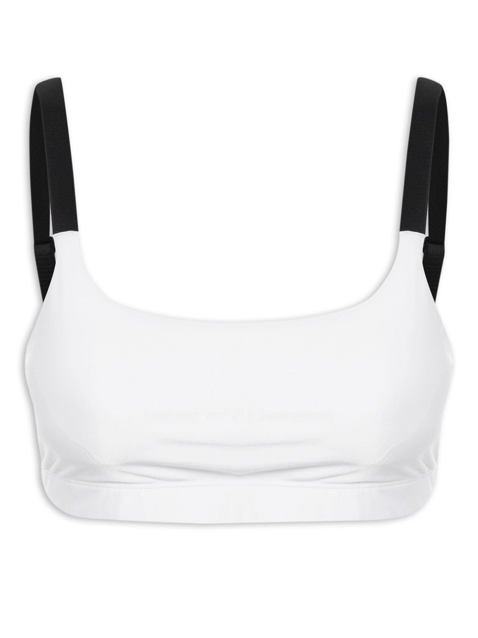 Top Alça Reta Liso Branco Body For Sure