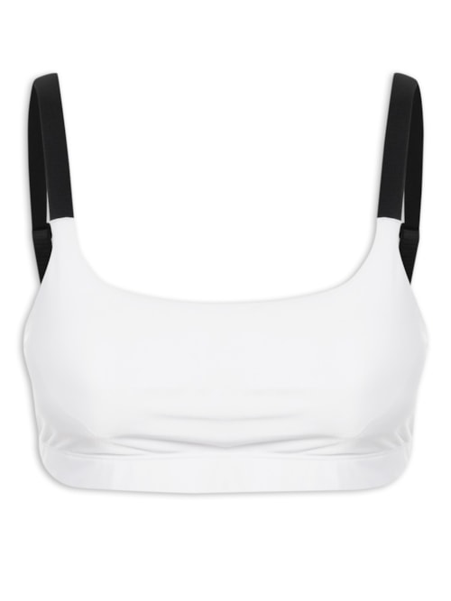 Top Alça Reta Liso - Branco