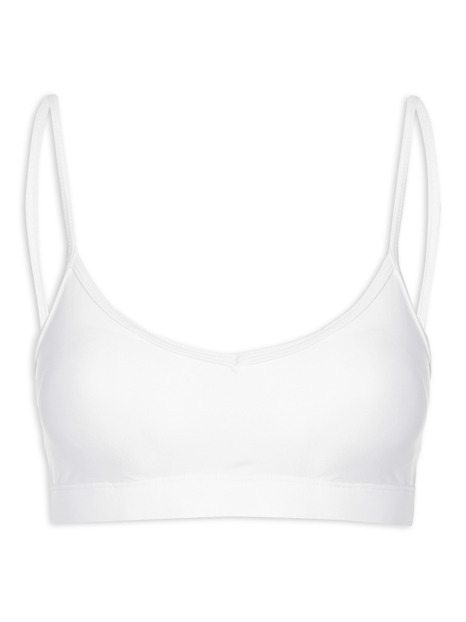 Top Alça Reta Liso Branco Body For Sure
